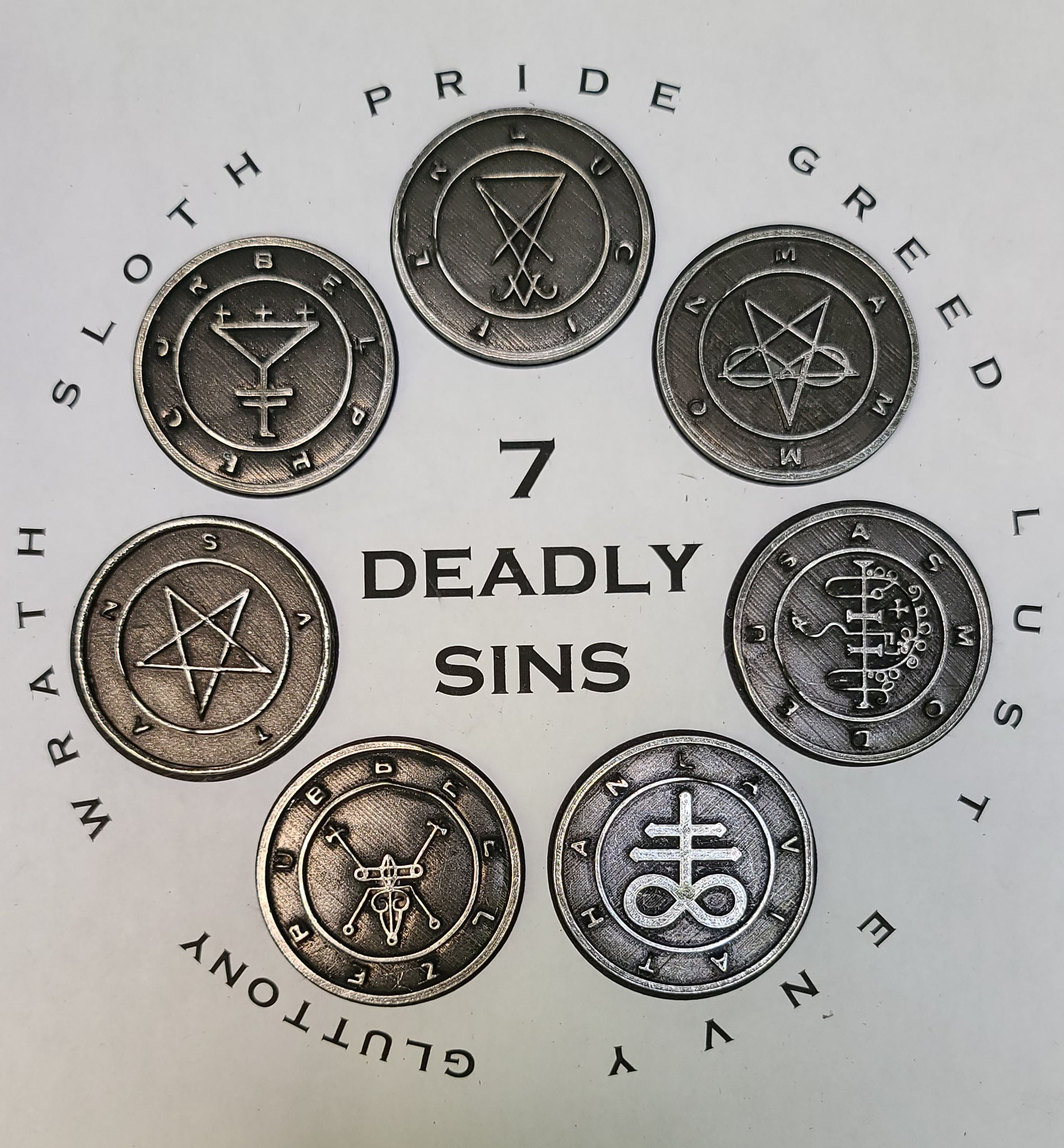 7 Deadly Sins Symbols Tattoo
